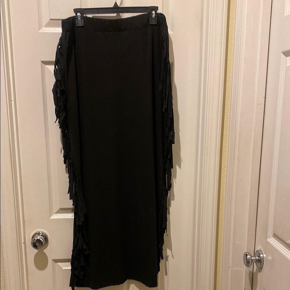 Elegant Black Fringe Skirt